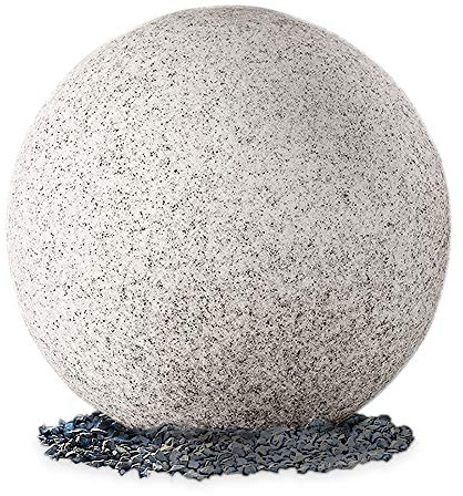 SSC-LUXon Gartenkugel Granit-Optik IP65 E27 mit Erdspieß & 3m Kabel