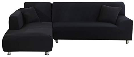 jianyana Sofa Überwürfe Elastische Sofabezüge L Form Stretch Sofabezug Couchbezug Ecksofabezug 3 Sitzer 2ST + 2 Pcs Kissenbezüge