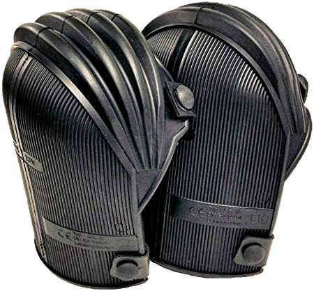Chaps & More knee pads accordion design I waterproof and heavy duty rubber knee pads for screed and concrete I perfect fit due 4 rubber pleats I including 4 textile and 4 solid rubber straps
