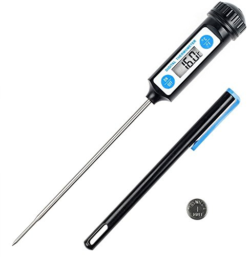 Anpro Termometro Cucina Digitale - Termometri Pentole con Sonda Lunga e Schermo LCD per Alimenti, Carne, Olio, Latte, Vino, Barbecue Acqua