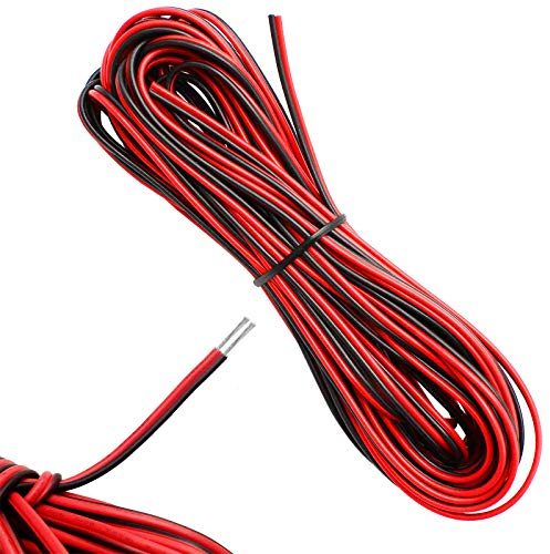 10 Meter 22AWG Electrical Wire 2 Core Black Red Wire Cable 22 Gauge Flexible Extension Cable Tinned Copper Wire for Led Strip Light Single, Wear-Resistant, Oxidation Resistance