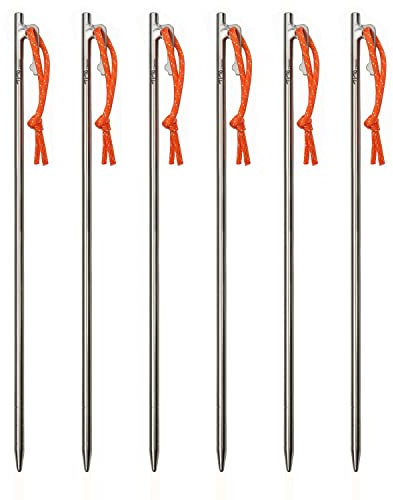 TiTo Titanium Tent Pegs Lightweight Snowfield Grassland Heavy Duty Tent Nails for Outdoor Camping Hiking and Plant Support Garden Stakes 4pcs/6pcs