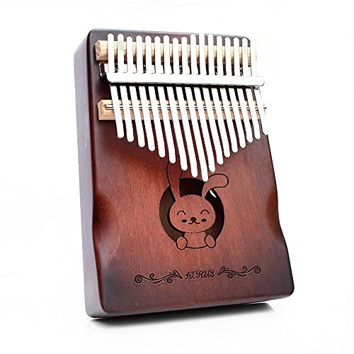 Hearda Kalimba 17 Schlüssel Daumen Klavier, Kalimba Instrument für Anfänger Kinder mit Stimmhammer,Stoffbeutel,Studienführer,Daumenklavier Fingerklavier Kalimba Musik Geschenk (Hase)