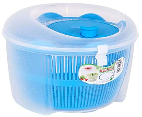 Essoreuse à salade 4,5 litres avec manivelle, bleu, 14,5 x 24 x 24 cm