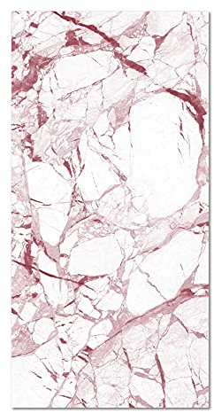 Panorama Tappeto Vinile Cucina Bagno - Varie Dimensioni - (Marmo Bianco e Rosa 40x80 cm)