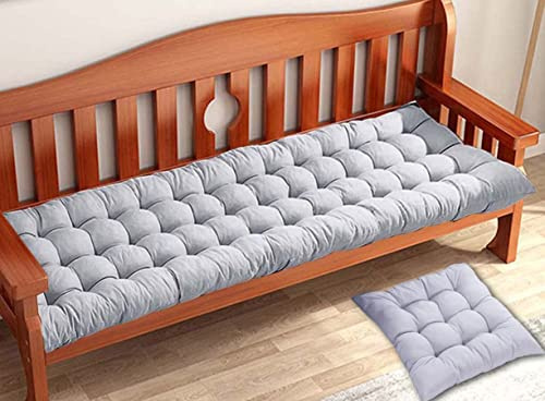 Waigg Kii Dickes Kissen für Gartenbank, 2- und 3-Sitzer, 80/100/120 cm, rechteckig, Baumwolle, für Chaiselschaukel, drinnen und draußen (100 x 40 cm, Grau)