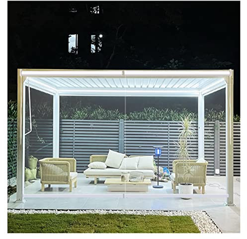 SHUDONGDEN Transparentes Wasserdichtes Rollo,Transparent Wasserdichtes Roll-Up-Rollo,Transparente Rollo,Rollos Klarer Außenrollo Außen Pergola Rollo Jalousie,Transparente Rollos,110x180cm/43.3x70.8in