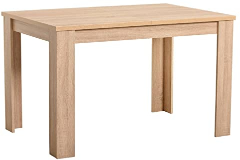 Homestyle4u 2182, Esszimmertisch 120X80 Küchentisch Esstisch Ausziehbar Holz Tisch Holztisch Braun Natur 120 x 80 cm