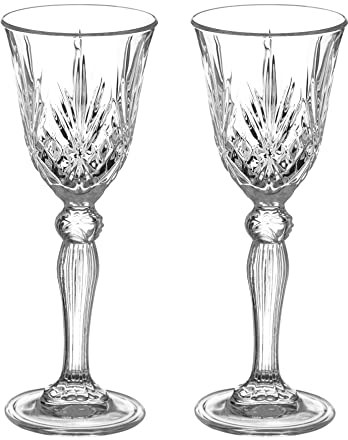 DIAMANTE Chatsworth Apertif - Juego de 2 vasos de puerto digestivo Nick & Nora