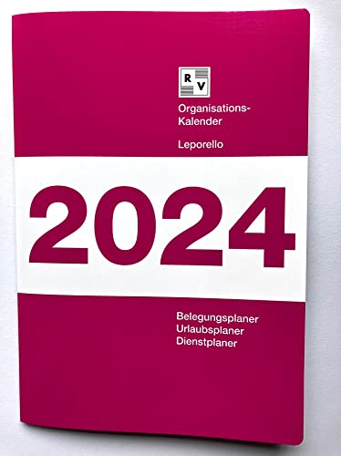 Organisationskalender 2024, Schafberger Verlag, Zimmerbelegungsplan, Belegungsplan, Urlaubsplan, Dienstplaner, Restexemplare 2. Wahl