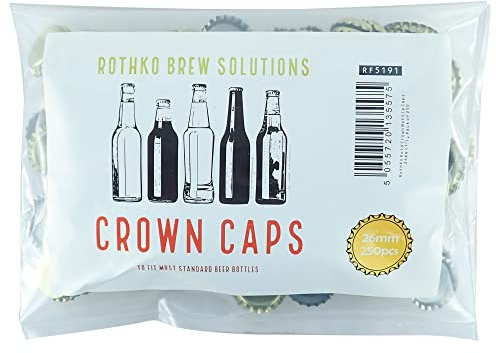 Rothko & Frost Gold Crown Bottle Caps - 26mm, Pack of 250
