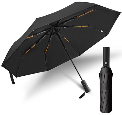 OXTXO Compact Travel Umbrella – UPF 50+ UV Protection Sun Parasol & Rain Umbrella – Automatic Open/Close, Lightweight 350g Folding Design for Handbag & Commuting (Black)