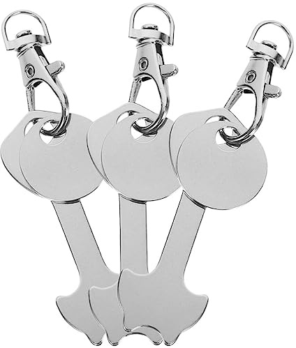 MAGICLULU Keychain 3pcs Shopping Trolley Tokens Key Metal Shopping Cart Coin Keychain Trolley Remover Trolley Unlock Release Key for Meters Change Grocery Shopping Cart