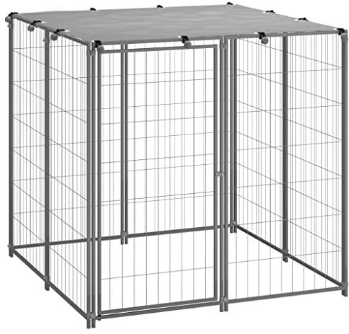 Rabbit Cages,Guinea Pig Cages,Puppy Cages,Kitten Enclosures,Chicken Coops,for Outdoor Free-Range Farm,Dog Kennel Silver 43.3x43.3x43.3 Steel