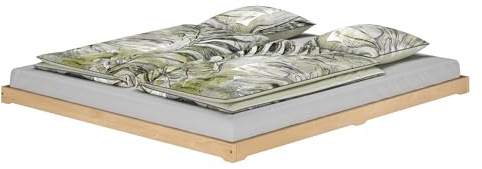 Erst-Holz®Breites Bodenbett Doppelbett Buche Massiv 180 x 200 cmohne Zubehör