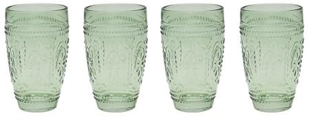 Lesser & Pavey Green Tumbler Glass Set of 4 | Lovely Gift for Women & Men | Designed by Elements | Luxury Wine Glass for Every Occasions