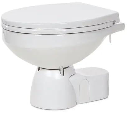 Jabsco 38045-4192 Quiet Flush E2 Electric Marine Toilet - Touch Sensor Flush Panel, Eco Water-Saving Flush, Rotatable Base, Easy Install & Service Head, Fresh Water w/Solenoid, Regular Bowl, 12 Volt