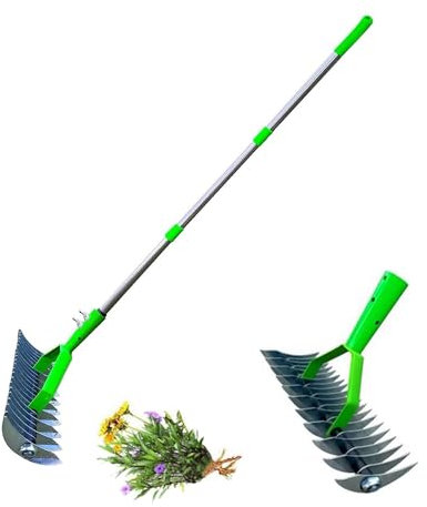 Lawn Aerator Scarifier with Handle, Lawn Aerator Spikes Aerating Tool, Manual Lawn Grass Soil Aeration Scarification for Lawn Care & Maintenance, Dethatching Rake, Removing Dead Leaves (1.3M B)