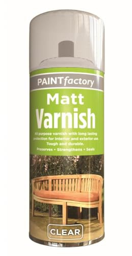 RAPIDE PF Matt Varnish Spray Clear 250ml - Tough and Durable Top Coat for Long Lasting Protection with a Clear Matt Finish - Interior & Exterior Use