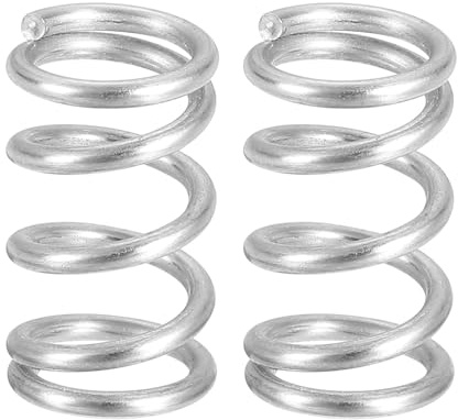 QUARKZMAN 2 st tryckfjädrar, tråddiameter 1,6 mm x OD 12 mm x längd 20 mm fjäder förlängning rostfritt stål 304 fjädrar tryck kulspetspenna för hushållsreparation, silver