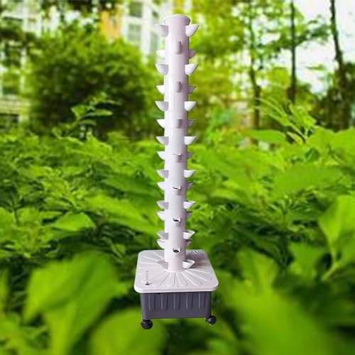 Hydroponic Tower Growing System Garden Tower Growing Kit Vertikaler Wachstumsturm 15 Schichten 45 Töpfe Indoor Hydroponic mit Pumpe und beweglichem Wassertank
