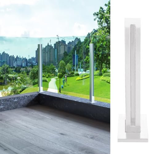 Colliers de serrage en verre en acier inoxydable blanc pour balcon, piscine, escaliers, poteau carré en verre, colonne de clôture.