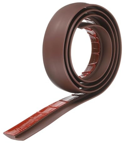 sourcing map Floor Transition Strip 1.2 3.33ft Self Adhesive PVC Carpet to Tile Transition Edging Trim Peel and Stick Cover Strip for Uneven Floors Height 3mm, Coffee Color