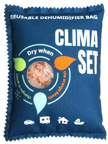 ClimaSet - Cojín Deshumidificador para Coches Cojín Antihumedad para Coches - Reutilizable - Contra la Humedad, el Moho y los Malos Olores en el Interior del Coche - XXL - 300g