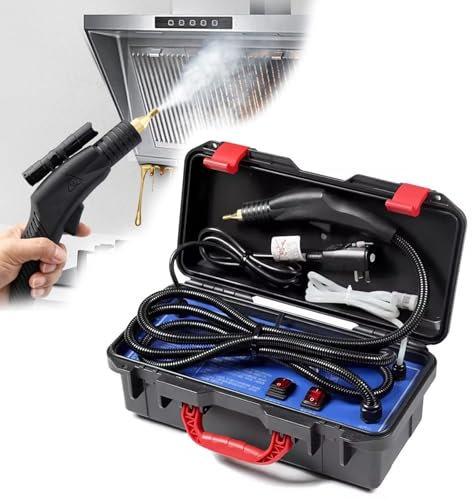 Macchina per la pulizia a vapore portatile ad alta temperatura, pulitore a vapore ad alta pressione portatile, senza serbatoio, modalità acqua calda e fredda, per la pulizia della cappa della cucina