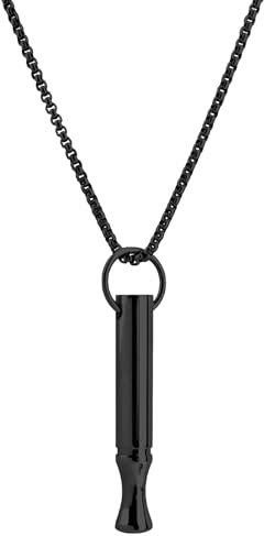 Mikovivi Collier de Respiration Pleine Conscience, Collier en Acier Titane Arrêt du Tabac Respiration Facile Médaillon Anti-Stress pour Femmes Hommes