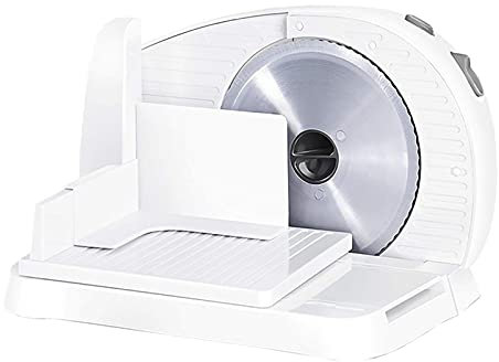 LYDBMYT Nueva cortadora de Carne y Pan Plegable para Diversos Alimentos como Carne, Pan, Verduras, jamón, Queso, etc. Grosor de Corte Continuo (0-15 mm) 100 vatios, Color Blanco