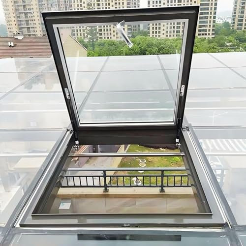 Claraboya para Techo, Ventana de Techo Transparente, Ventana de Techo de Salida, Claraboya para Techo, Trampilla de Mantenimiento de Techo, para Pasillo, Terraza Acristalada, Escalera,78*88cm
