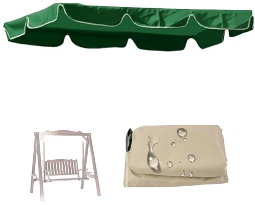 2-3 Seat Garden Swing Canopy Replacement , Swing Chair Canopy Replacement , 210D Oxford Heavy duty Waterproof 2 Seater Patio Swing Hammock Top Protective Cover(Size:142*120*18cm,Color:Green)