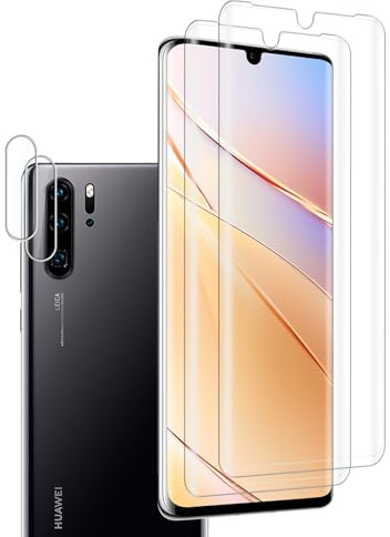 VideoSecu 2+2 Stück für Panzerglas für Huawei P30 Pro Kamera Schutzfolie, 9H Härte Blasenfreie HD Gehärtetes Glas Displayschutzfolie - 100% Touchgenauigkeit, Kratzfest, Vollständige Abdeckung