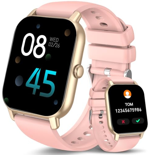 Csasan Smart Watch for Men Women(Answer/Make Calls), 1.91 Touch smartwatch, 110+ Sport Activity Tracke with Heart Rate Sleep Monitor Step Counter, IP68 Waterproof Fitness Watch for Android iOS, Rose