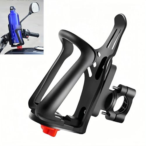 Naisfei Portabottiglie per bicicletta in materiale PU, adatto per bottiglie d'acqua da 50 – 75 mm, supporto regolabile per biciclette, motociclette, e-bike, supporto per bottiglie R