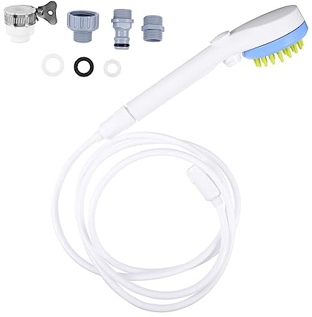 GALPADA Pet Shower Sprayer and Puppy Massage Brush with 2m Hose, Handheld Dog Shower Brush for Bathing and Grooming Pets at Home or Outdoors