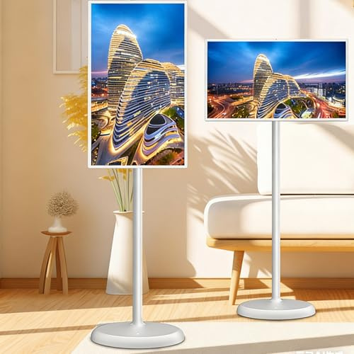 Sunseota TV con Pantalla Táctil, Monitor Móvil Portátil con Pantalla Táctil Inteligente de 32 Pulgadas con Cámara de 20 MP, TV Móvil Inteligente de Pie para Entretenimiento en el