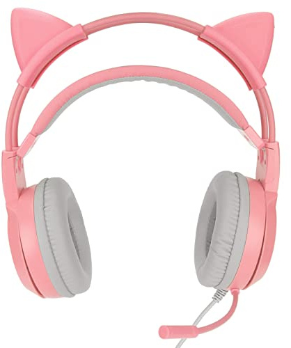 Yinhing Syg25 Cat Ear Gaming Headset With USB and 3.5Mm Plug – Stylish Gaming Headphones Featuring Volume Control and Microphone for Enhanced Gamers' Experience (Pink)