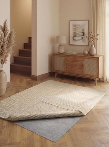 vikosa Solid - Tappetino antiscivolo per tappeto Prove, tappetino antiscivolo sottile, ritagliabile, antiscivolo per pavimento, cassetti, 70 x 140 cm, colore grigio