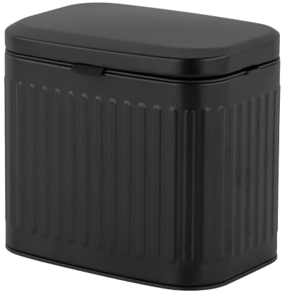 Relaxdays papelera para pared, 4 l, colgar o con adhesivo, negra | Con cubo interior, metálica, cocina/baño