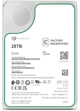 Seagate - Disco duro (3,5, Exos 28 TB, 7200 rpm, SATA III)