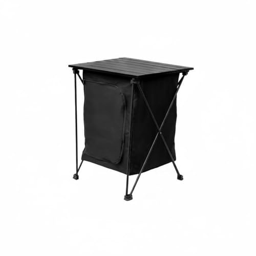 Dickly Portable Storage Cabinet Folding Camping Table Enclosed Aluminum Organizer Camping Cabinet Carry Bag Suitable for Car Travel Outdoor Cooking Picnics, Black