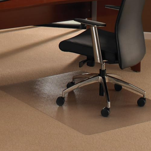 Floortex Bodenschutzmatte 90 x 120 cm ULTIMAT II Bürostuhl Unterlage rutschfest für Teppichböden, Transparent, 100% Polycarbonat, Bodenschutz