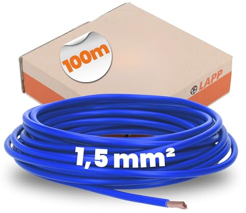 Lapp 100m H07V-K 1,5 mm² PVC Einzelader - Litze Dunkelblau | Feindrähtige Kupferleitung Klasse 5 - 450/750 V - HAR zertifiziert - für Schaltschrank und interne Geräteverdrahtung