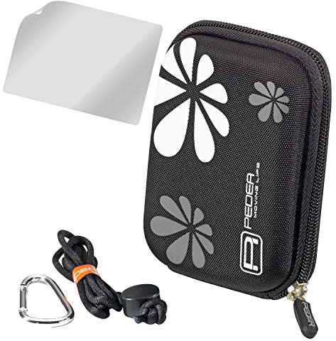 PEDEA camera case for Sony DSC-WX350, DSC-HX5/Nikon Coolpix S7000/Panasonic Lumix DMC-LF1/Canon PowerShot SX610 HS/Samsung WB35F with screen protector, black