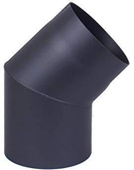 Rohr Ofenrohr Rauchrohr Kaminrohr Rohrset gezogen Ofenrohrset Knie Ofenknie Ø 150 mm (Rohrbogen 0-45° verstellbar ohne Reinigung (schwarz))