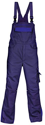 KÜBLER IMAGE VISION Arbeitslatzhose blau, Größe 48, Herren-Arbeitslatzhose aus verstärkter Baumwolle, Arbeitslatzhose mit Knieschutztaschen nach EN 14404, robuste Arbeitslatzhose von KÜBLER Workwear