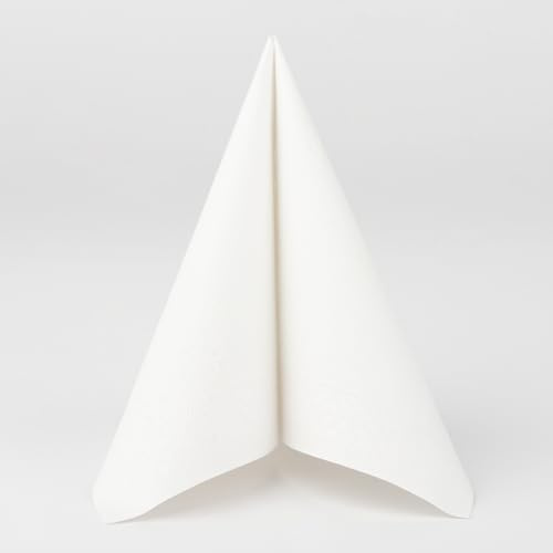 Sovie HORECA Serviette in Weiß aus Tissue Deluxe®, 4-lagig, 40x40 cm, 1/4 Falz, 50 Stück – Hochwertige Einweg-Papierservietten für Gastronomie, Events, Feiern & Hochzeiten