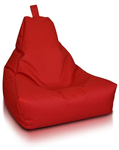 Ecopuf - Keiko M Pouf Sessel Outdoor - Sitzsack mit Griff - Robuster Stoffsack - Entspannungssessel - Wohnungseinrichtung - Sessel Größe M - 100x80x85cm, Rot Nc12